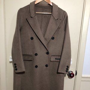 Long Light Gray Woman's 100% Wool Coat